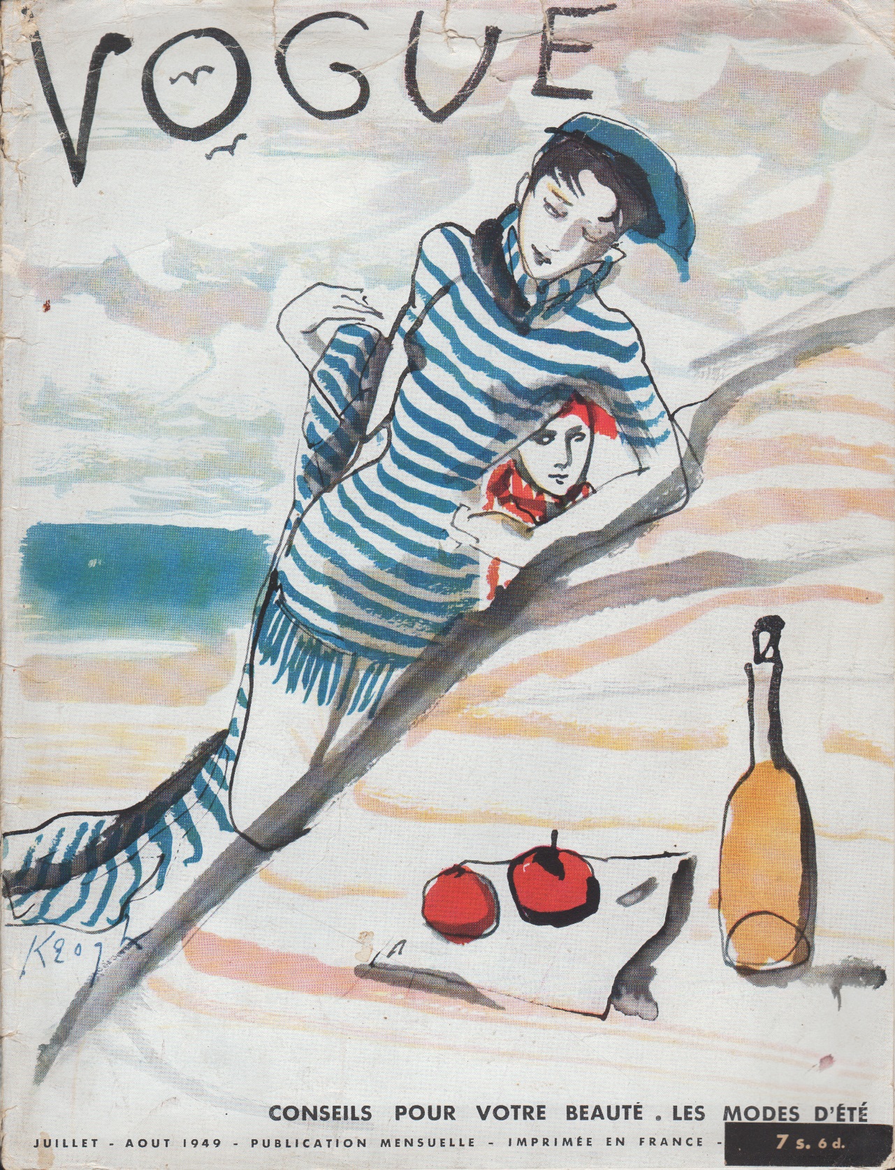 Image for Vogue Magazine, Juillet - About 1949 (July - August 1949), French Edition Conseils Pour Votre Beaute - Les Modes D'Ete