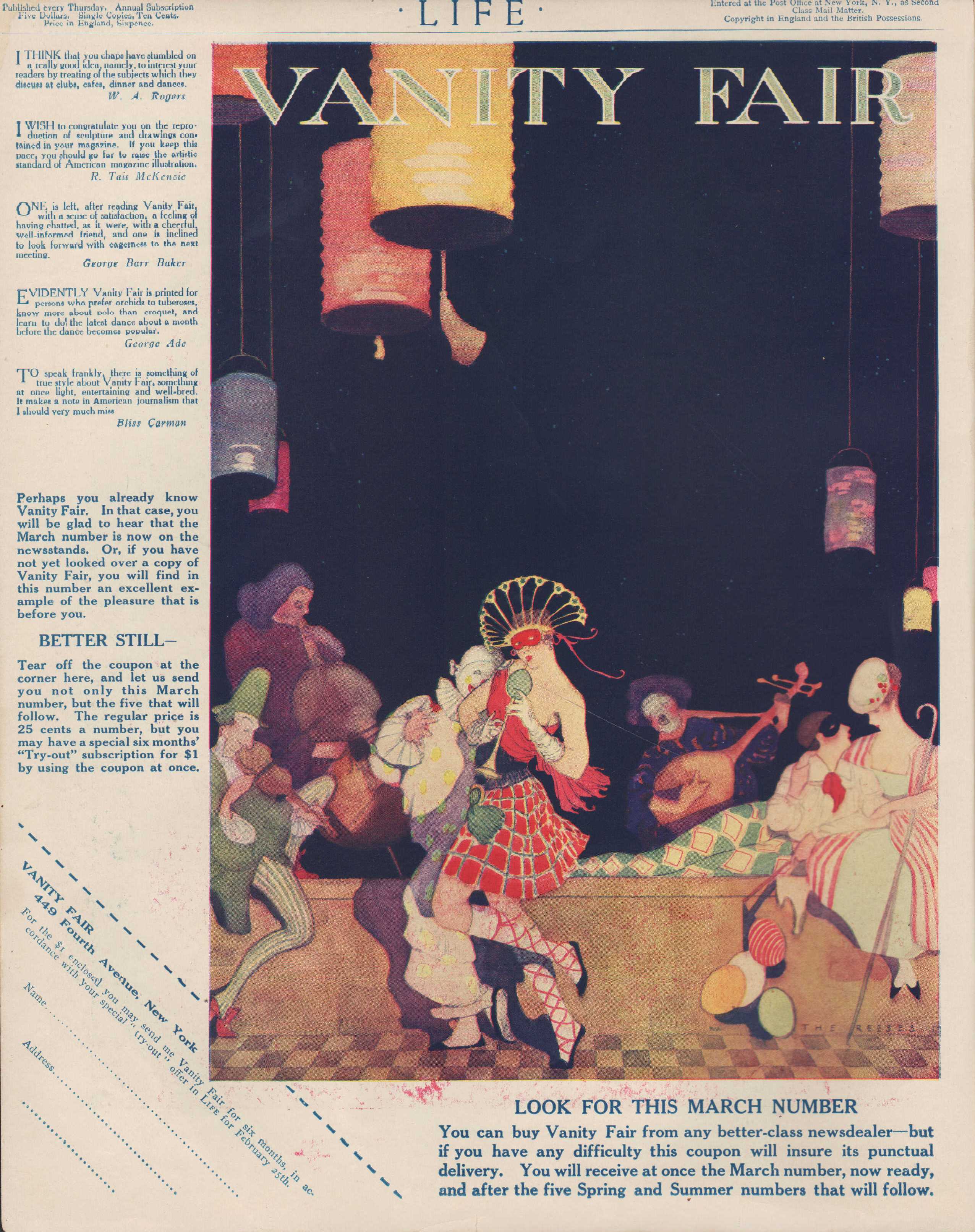 Image for Life Magazine Advertisement for Vanity Fair, February 25, 1915