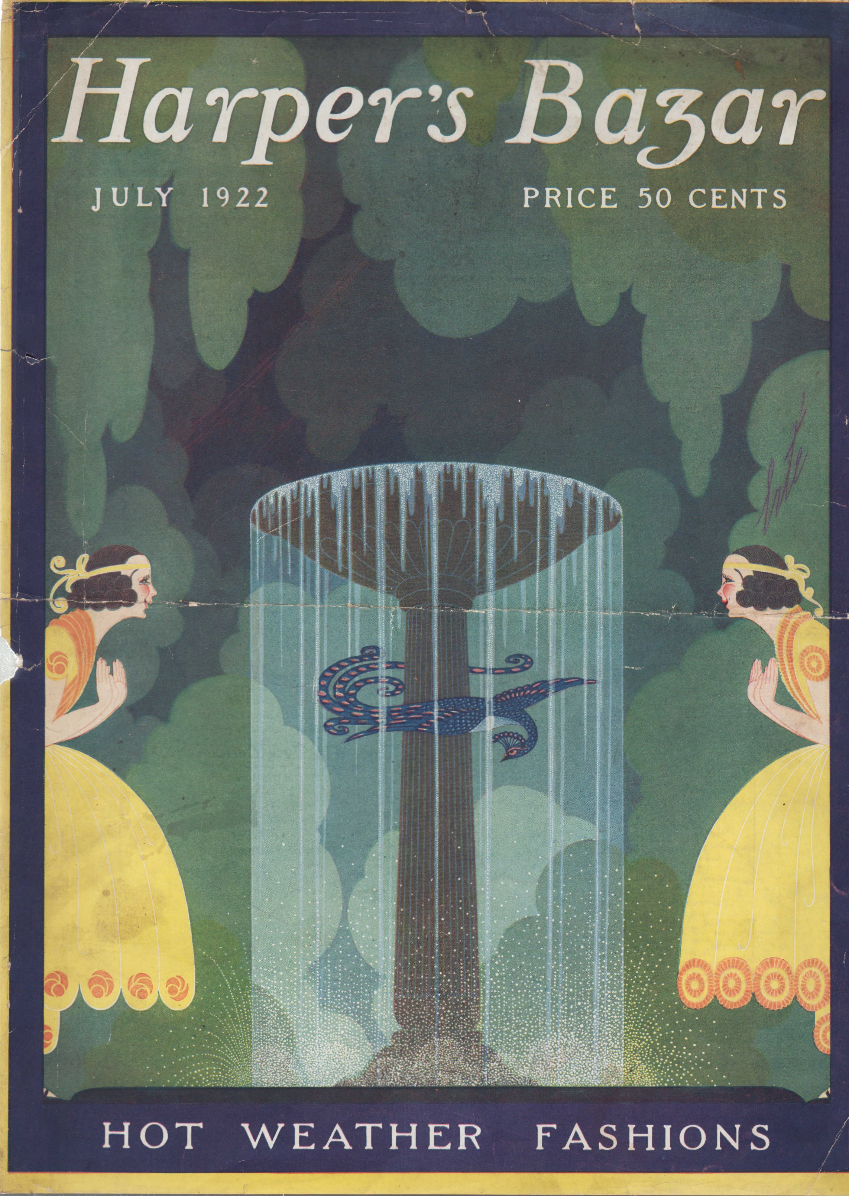 Image for Harper's Bazar (Harper's Bazaar) July, 1922 - Cover Only Hot Weather Fashions