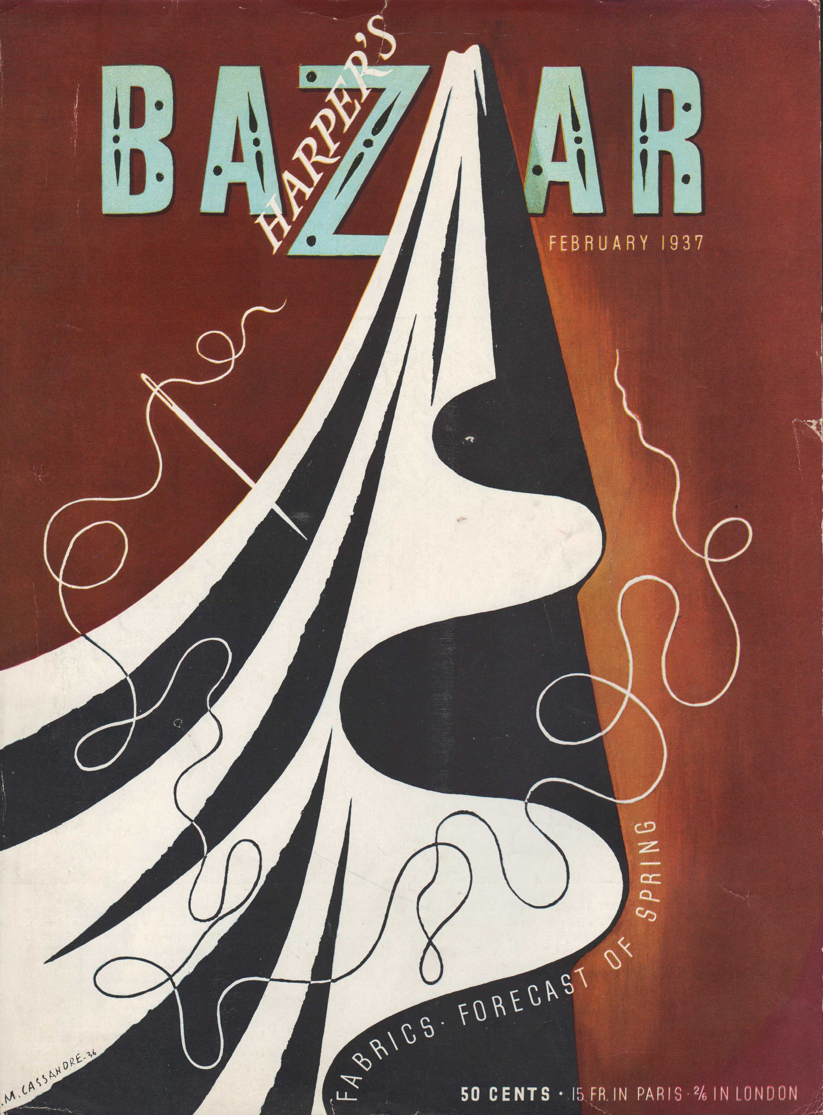 Image for Harper's Bazar (Harper's Bazaar) February, 1937- Cover Only 
