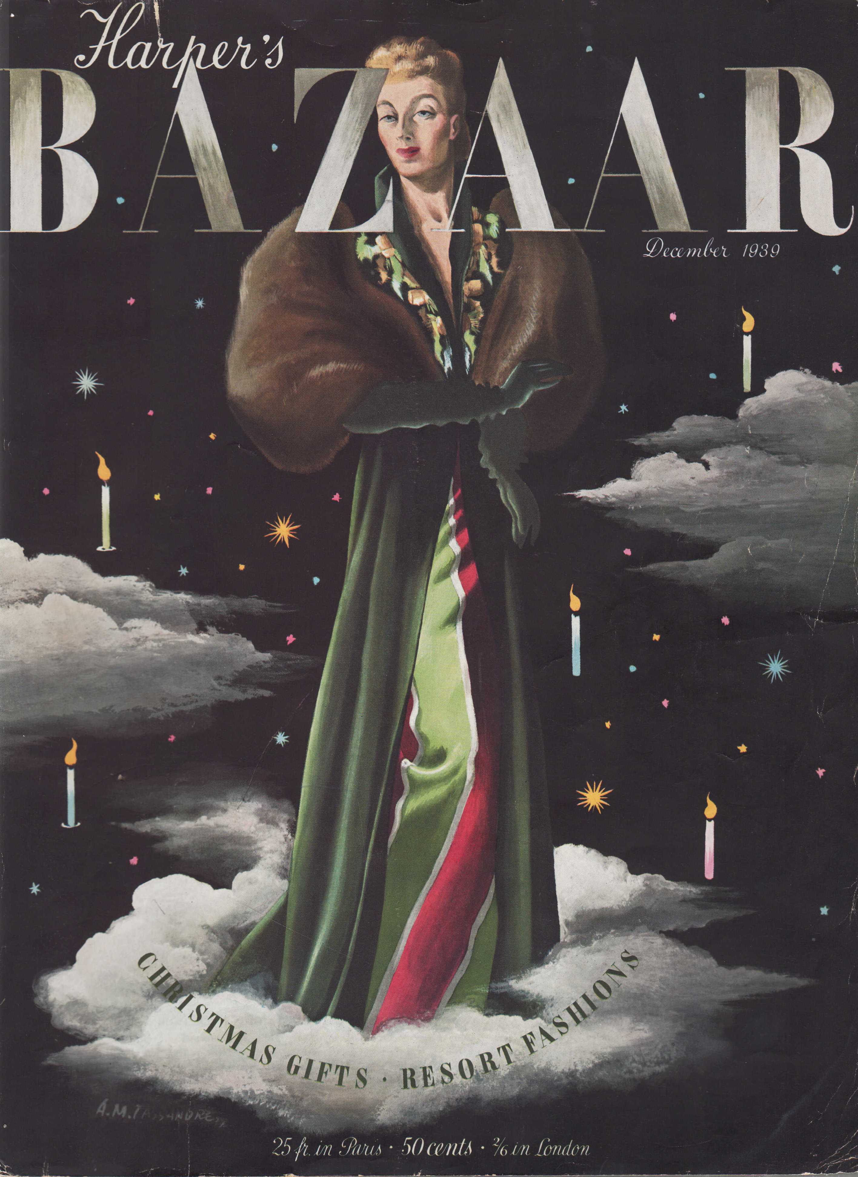 Image for Harper's Bazar (Harper's Bazaar) December, 1939 - Cover Only