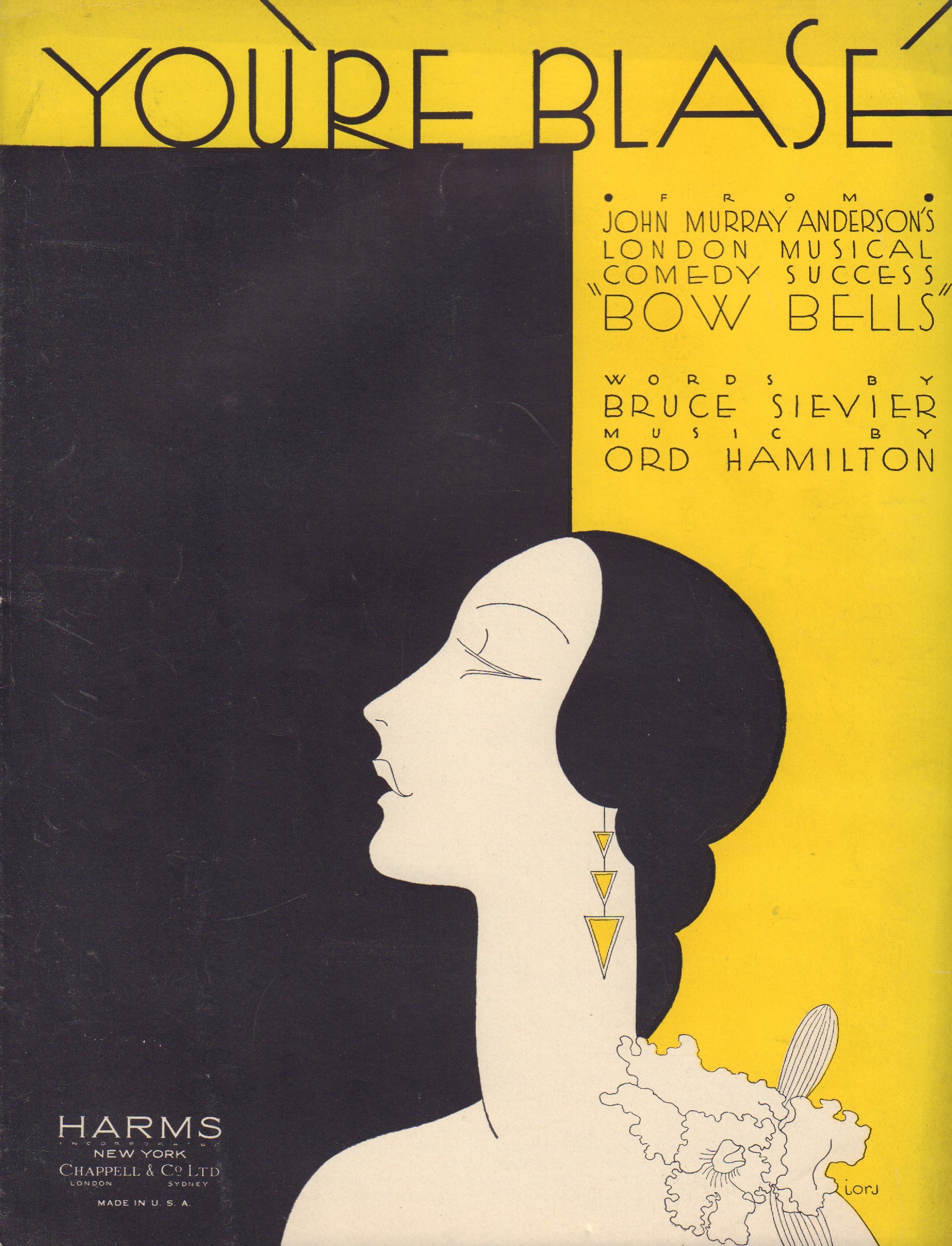 Image for You're Blase, From the London Musical Comedy Success " Bow Bells" 