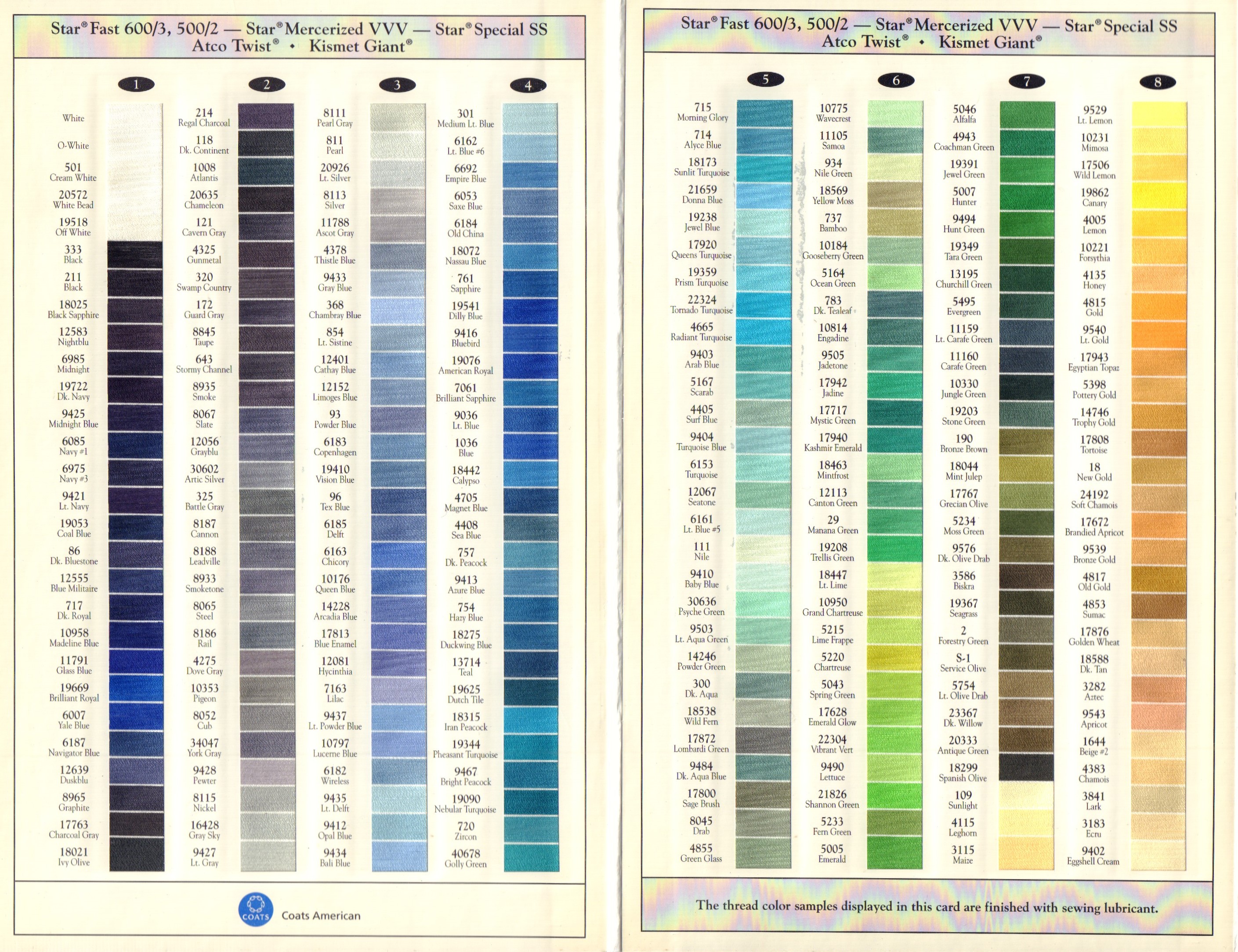 Image for For the Fabric of America, Mercerized Cotton Color Selection Guide