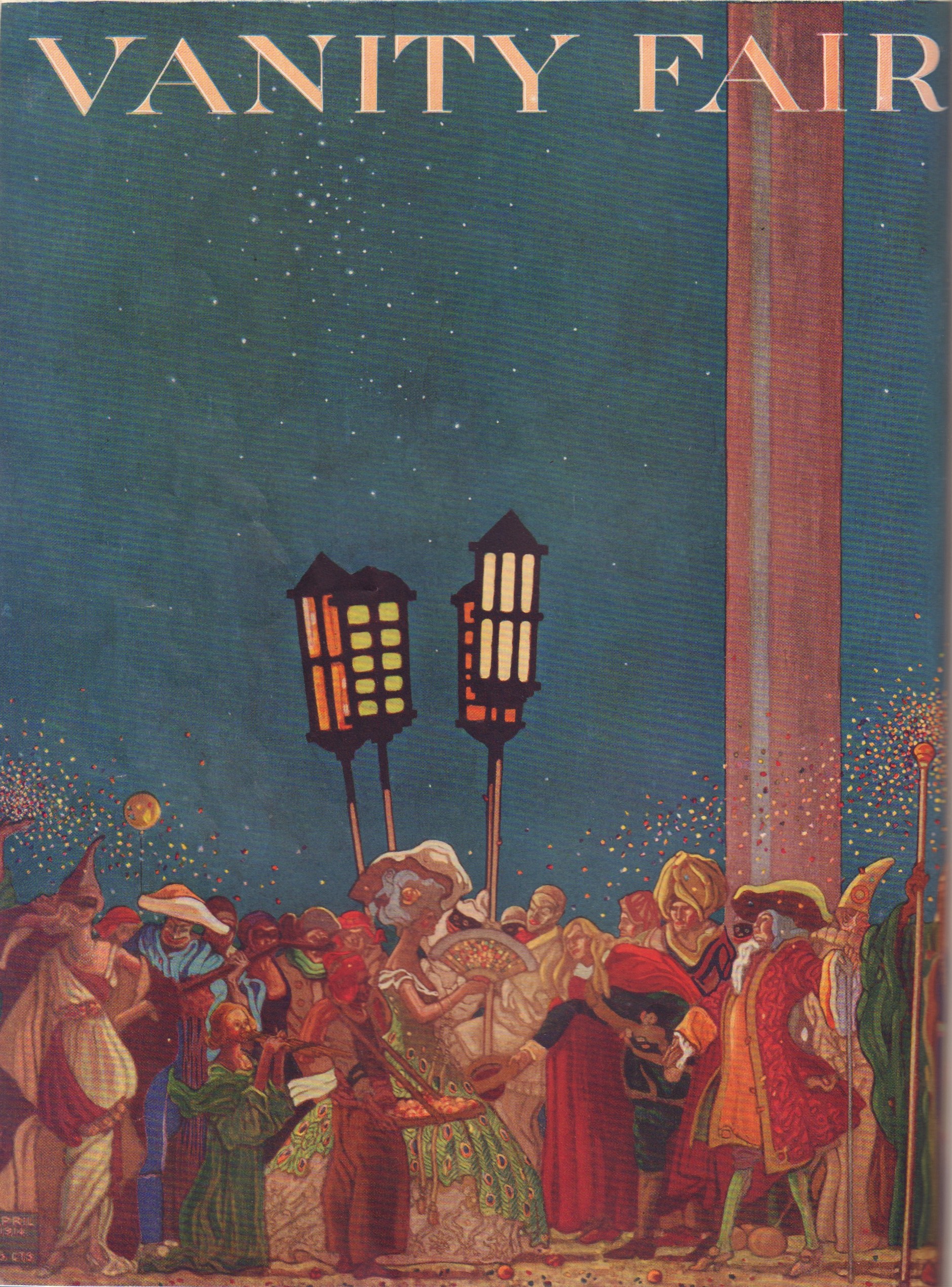 Image for Vogue Magazine, April 1914 with Vanity Fair cover as adv.