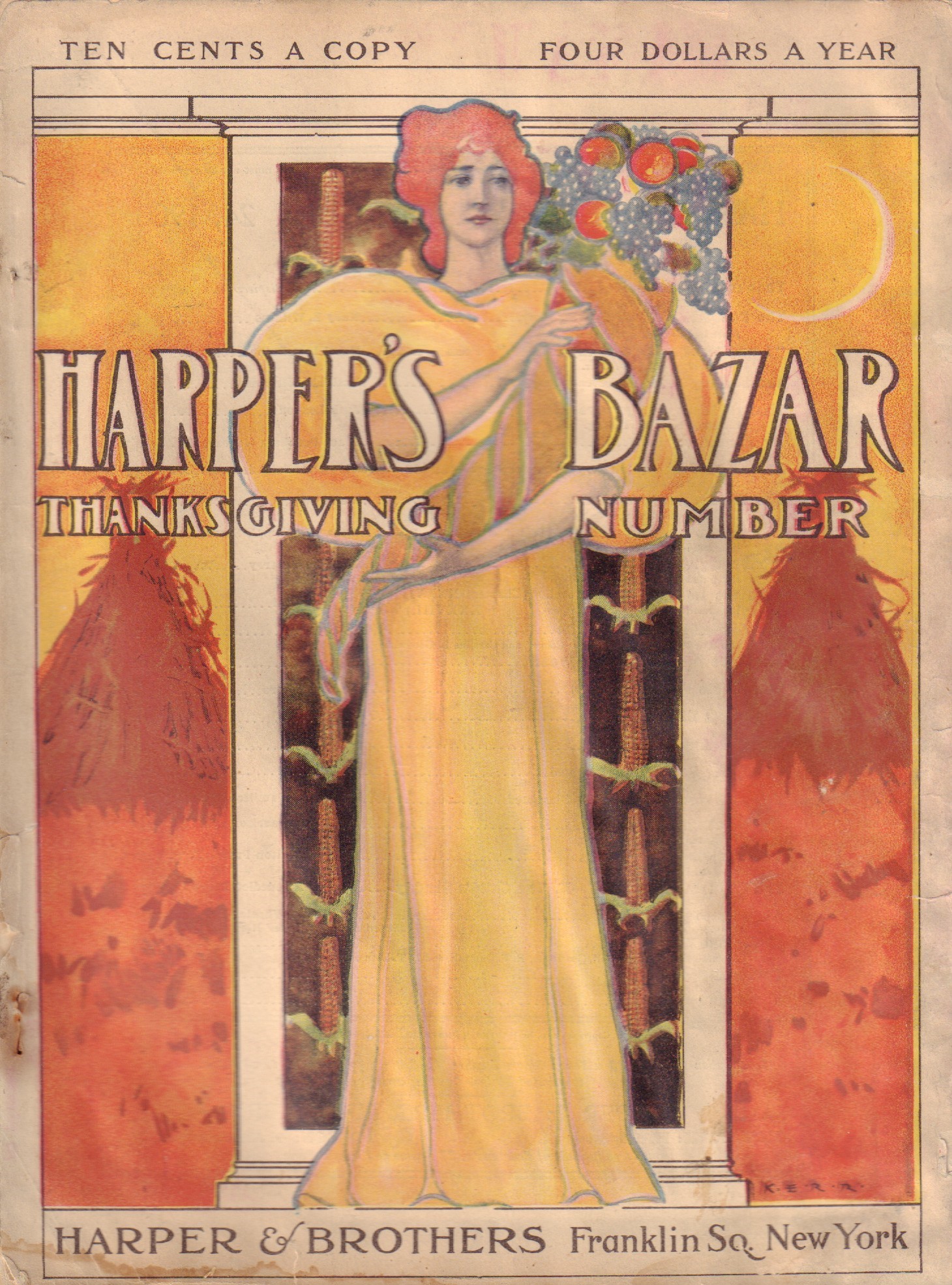 Image for Harper's Bazar (Bazaar) Magazine, Thanksgiving Number 1900