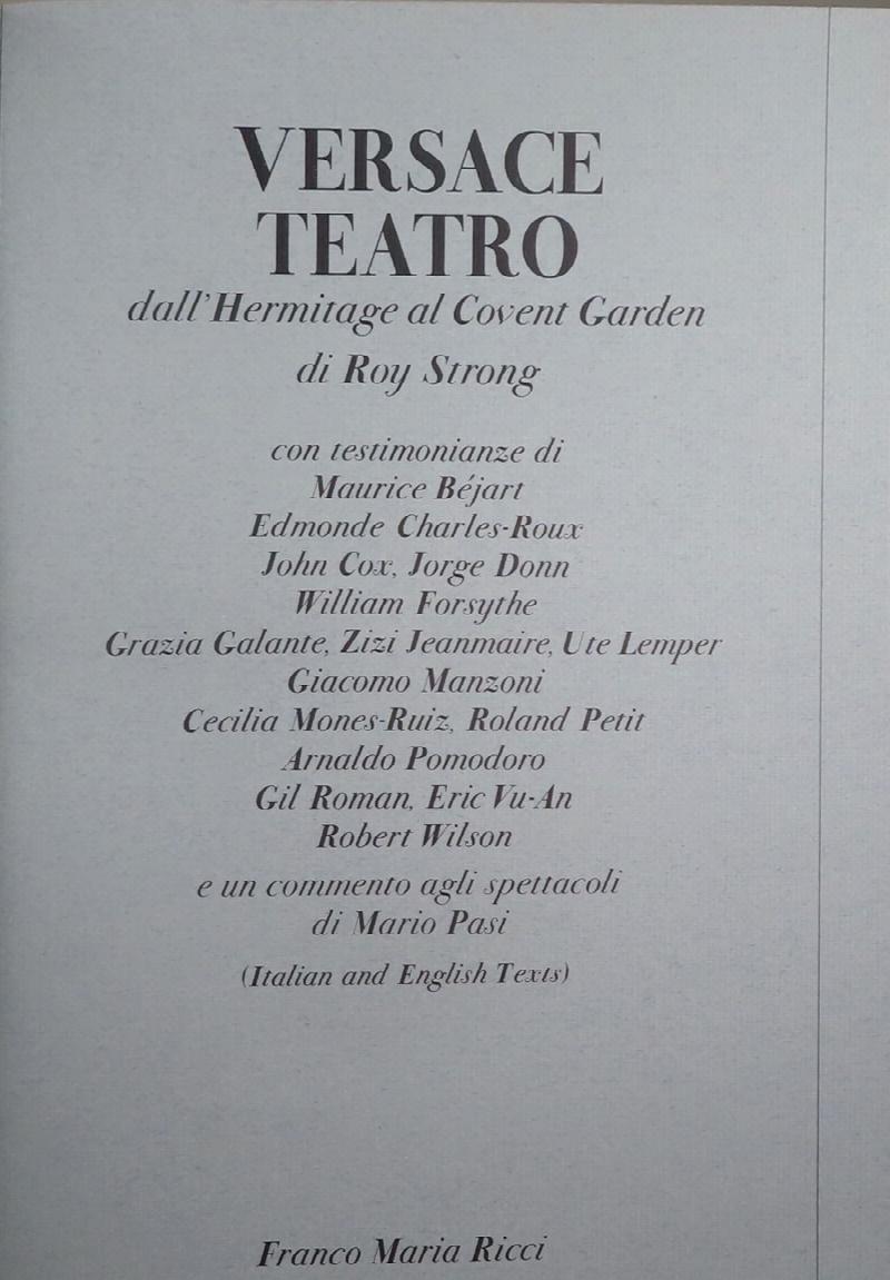 Versace Teatro, dall' Hermitage al Covent Garden, Testo di Roy Strong